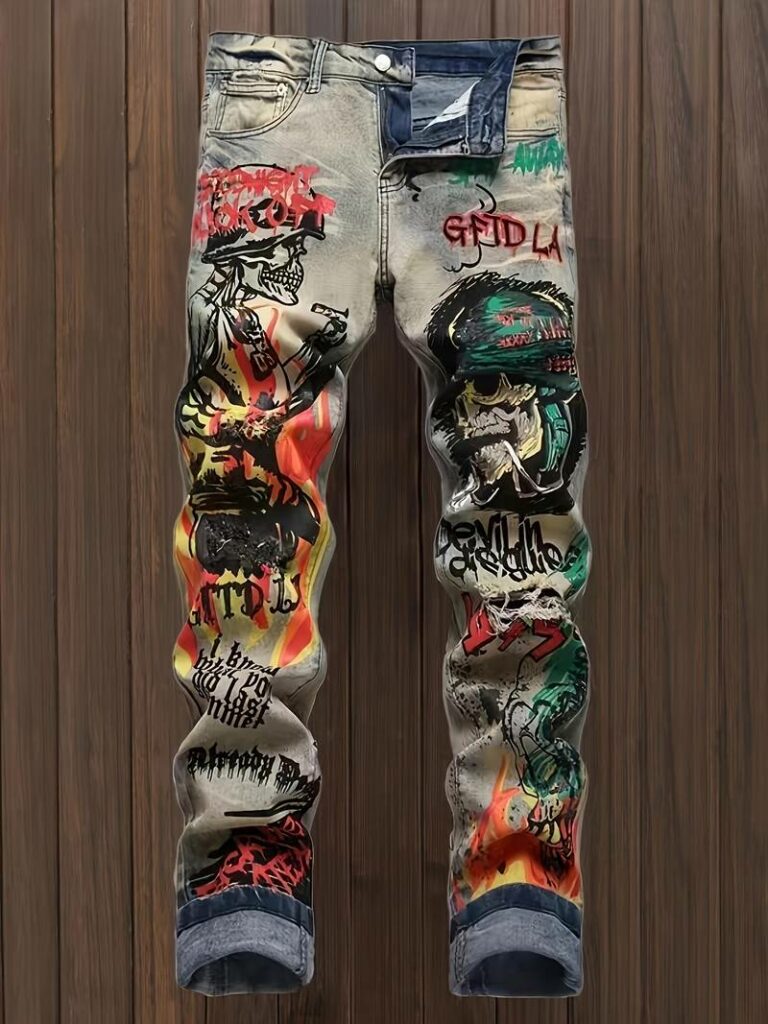 denim skull jeans
