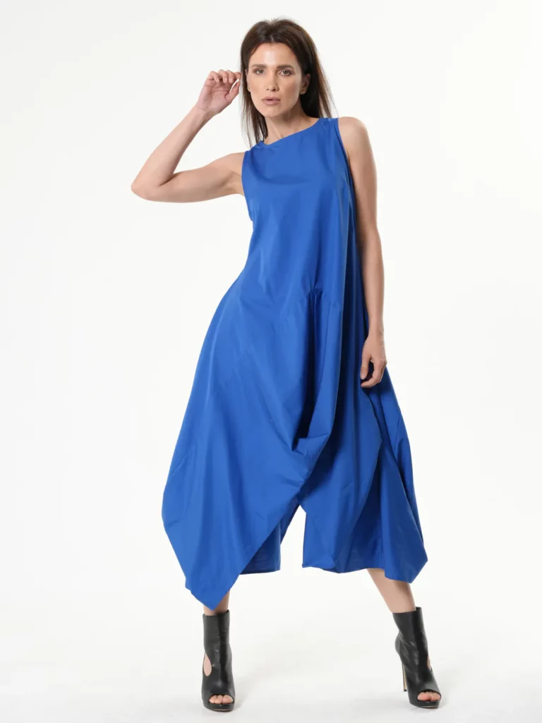 draped asymmetric sleeveless dress