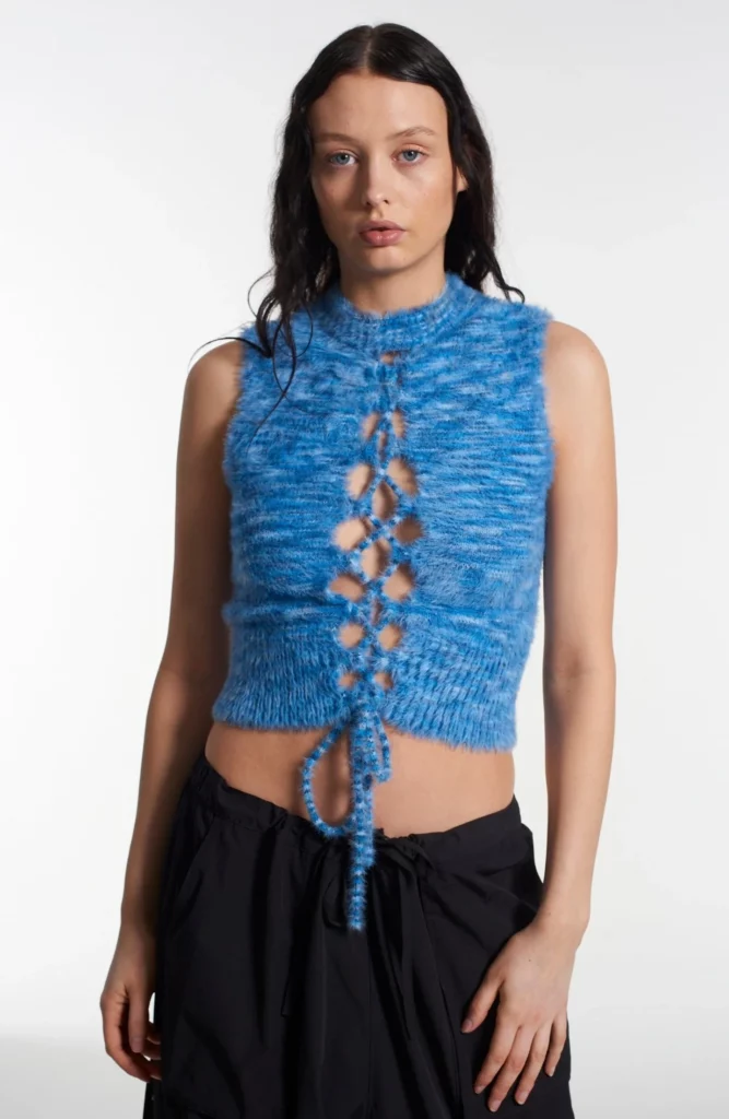 tide knit top blue